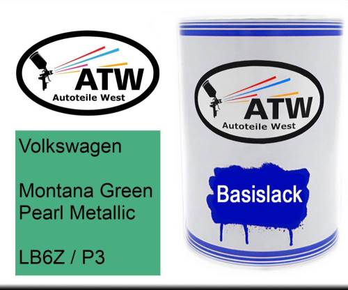 Volkswagen, Montana Green Pearl Metallic, LB6Z / P3: 500ml Lackdose, von ATW Autoteile West.